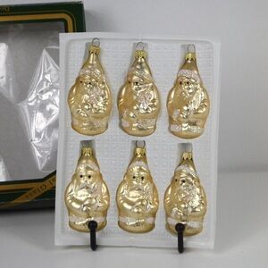 Pyramid Vintage 1990s Blown Glass Santa Christmas Ornaments